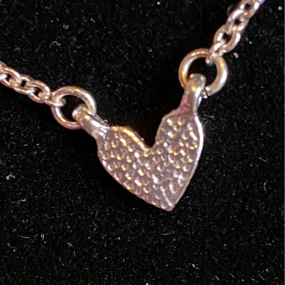 16"-18" Silver-Tone Necklace with Heart Pendant Jewelry - Picture 2 of 5